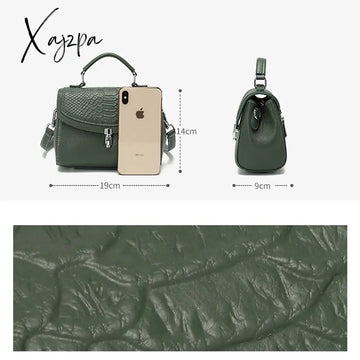 Xajzpa - Luxury Crocodile Pattern Womenโs Bag New Trend Genuine Leather Shoulder Bags Fashion